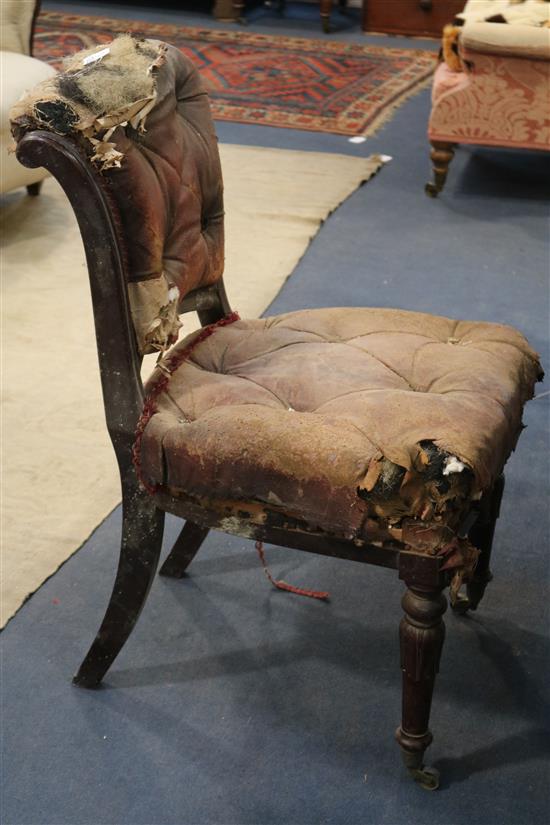 A set of twelve Victorian mahogany dining chairs with the label of Cowton & Sons Ltd,